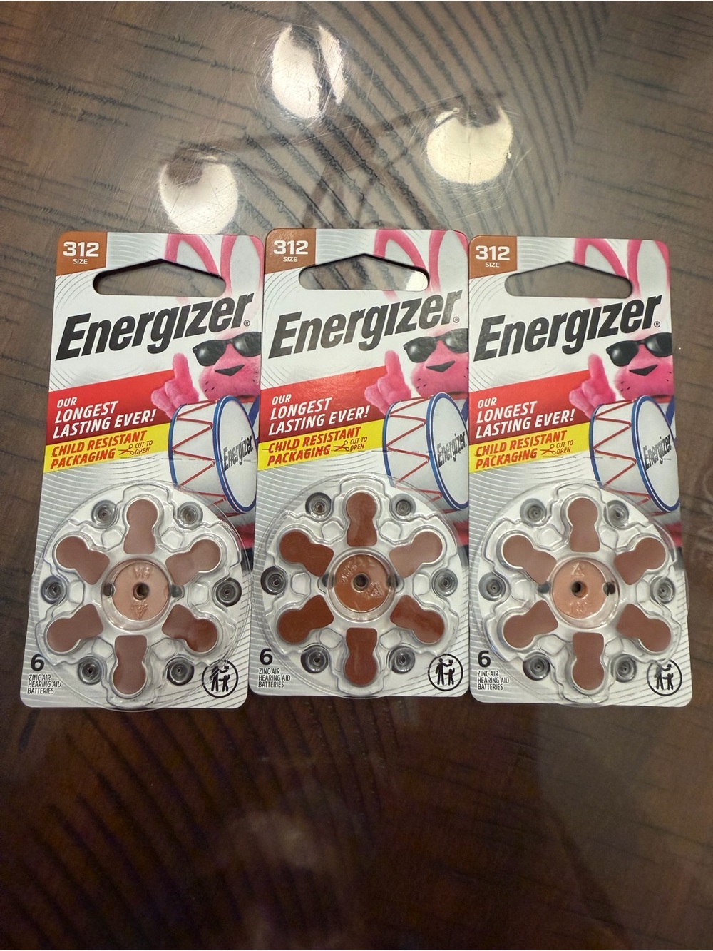 Energizer 312 Hearing Aid Batteries - Brown (Pack of 18)